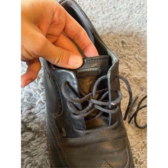 Ecco mens wingtip‎ leather shoes size 10/10.5 main image 4